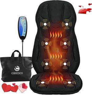 Vibration Back Massager with Heat, Fathers Day Birthday Gifts for Mom Dad Him Men Husband, Massage Chair Pad with 8 Vibrating Motors & 2 Levels Heat, Heated Seat Cushion for Home Office Use