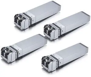 10GBase-SR SFP+ LC Transceiver, 10G 850nm Multimode SFP Module, up to 300 Meters, for Cisco SFP-10G-SR, Meraki MA-SFP-10GB-SR, Ubiquiti UniFi UF-MM-10G, Fortinet, Mikrotik and More, Pack of 4