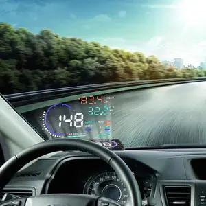 Head Display, Windshield Screen Projector Vehicle Speed, Hud Overspeed Alarm, Km/h MPH, OBDII/EUOBD Interface Plug Car Hud Screen