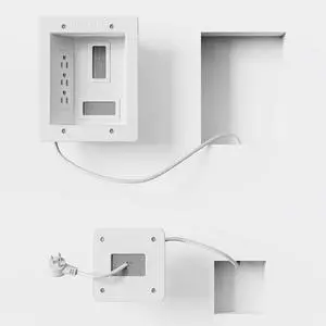 in-Wall TV Cable Concealer Kit with Recessed Power  Triple Outlet, 9ft Cord, and Hand Saw  Easy, Safe Cable Management for Organized TV and Home Theater Setups