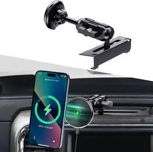 Magnetic Phone Mount with Wireless Charging for Ram Truck 2013-2018, Dash Mount Cell Phone Holder Compatible with RAM 1500/2500/3500 & 2019+ Classic 360° Rotation Smartphone Cradles
