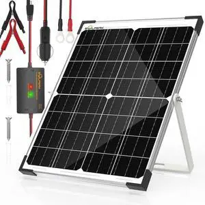 25W 12V Solar Battery Charger, Waterpoof Solar Panel Kit with Energy Saving Controller for Car RV Trailer Marine Boat Motorcycle Truck Tractor Etc