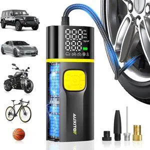A502 Portable Air Compressor - Tire Inflator for Car, Truck, Bike, Motorcycle with Digital Tire Pressure Gauge & LED Light