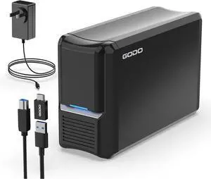 3.5 inch Dual Bay Hard Drive Enclosure,USB3.0 to 3.5" SATA HDDs External Enclosure,RAID 0/1/JBOD/PM Mode,Max 40TB RAID Hard Drive Docking Station,Aluminum