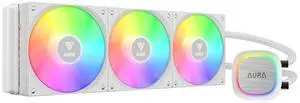 GL360 V2 CPU Liquid Cooler, 360mm AIO, 3 x 120mm ARGB PWM Fans, Low Noise, Rotatable Performance Pump, Cable Management Design, ARGB MB Sync,  LGA 1851/1700/1200,  AM5/AM4, White
