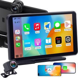 Car Screen Portable Carplay for : 7 Inch Android Auto - Wireless Car Play with Backup Camera,2.5K Dash Cam,GPS Navigation,Car Audio Receivers Bluetooth,Mirror Link, Bluetooth,FM,Siri AMTIFO A28
