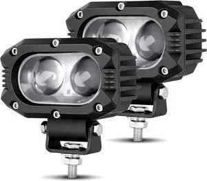 LED Pod Spot Lights 2PCS 4 inch 96W LED Fog Lights for Truck Offroad Driving Lights SUV ATV Boat Motor Tractor Forklift 3 Years W-arranty