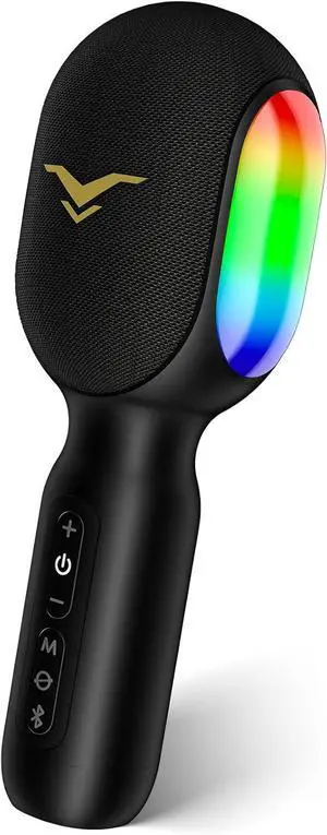 Wireless Bluetooth Karaoke Microphone, 5-in-1 Portable Handheld Mic Speaker with Dynamic RGB Lights, Mini Karaoke Machine for Car Travel Home Party,Music Recording, Duet Singing, Gift for Kids Adults