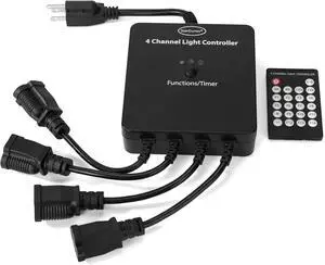 4 Channel Light Controller for Holiday Lights, Christmas Lights, Outdoor Decorations. Create Dazzling Light Displays with Multiple Functions, Chasing, Twinkle, Shooting Star, Stacking, Sparkle etc.