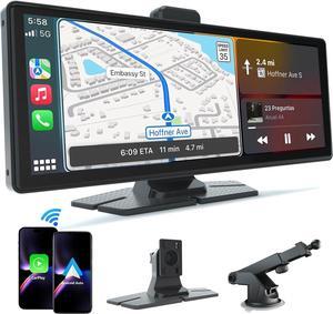 HD Carplay Screen for Car, Portable Wireless  Android Auto Carplay Stereo Car Audio Receivers with Voice Control, Backup Camera, Mirror Link, Bluetooth, GPS Navigation