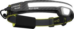 1000 Lumens LED Headlamp Rechargeable Battery Powered, Super Bright Tactical Head Lamp Flashlight Hard Hat Light, Mechanic Lamps, Camping, Running, Best Rated For Adults Forehead, Carbon