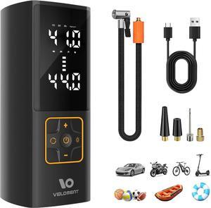 Tire Inflator Portable Air Compressor Auto Air Pump for Car Tire Accessories with Digital Pressure Gauge 3X Faster Inflation Rechargeable Air Pump for Car Motorcycle Bike Ball Power Bank LED Light