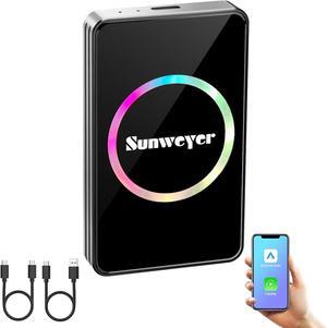 Wireless CarPlay Adapter Car Streaming Device Ai Box Support Netflix, YouTube, Hulu, Disney+, Android Auto Wireless Adapter with LED Ambient Light, Easy to Setup 3 in 1, Dual WiFi Bluetooth
