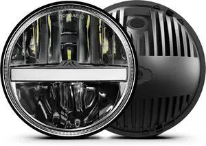 7-Inch LED Headlights - with Amber Turn Signal White DRL, DOT Approved, Hi/Lo Beam, Compatible with Jeep Wrangler JK TJ CJ, Chevy, and Miata
