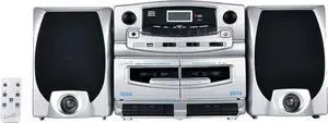 SC-2121BT Bluetooth Entertainment Audio System, Bluetooth 5.0, op Loading MP3/CD Player, AM/FM Radio, USB Input, Double Cassette Recorder, High-Performance Detachable Speakers, AC/DC