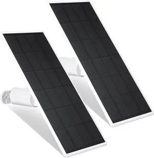 Solar Panel, Solar Panel Charger for Google Nest Cam Outdoor or Indoor, Battery - 2.5W Solar Power - Camera Solar Panels Made for Google Nest (2 Pack)