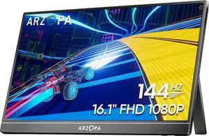 144Hz Portable Gaming Monitor, 106% sRGB 1080P FHD Kickstand Portable Monitor with HDR, Ultra Slim, Eye Care, External Second Screen for Laptop, PC, PS5, Mac, Xbox-Z1FC