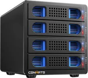 Aluminum 4 Bay 10Gbps Hard Drive Enclosure with Cooling Fan for 2.5/3.5" SATA HDD/SSD with USB A/C 3.2 Gen 2, Support Hot Swappable,Tool-Free HDD Enclosure , DAS(NO RAID/NAS)