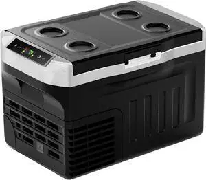 12 Volt Refrigerator, 22QT(21L) 12V Cooler, Compressor Electric Cooler -4~68, 12V Fridge 12/24V DC 110-240V AC, Portable Freezer for Camping, Travel, Truck, Home