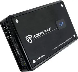 8B 3500W 8-Channel Marine/Boat Amplifier with Bluetooth, Black, IPX6, Class D, Includes Remote, Advanced DSP, Compact Design - Perfect for Boats, Marine Sound Systems