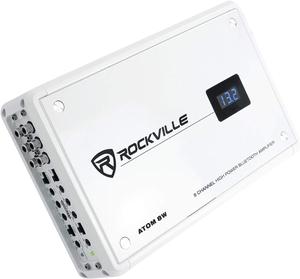 8W 3500W 8-Channel Marine/Boat Amplifier with Bluetooth, White, IPX6, Class D, Includes Remote, Advanced DSP, Compact Design - Perfect for Boats, Marine Sound Systems