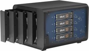 D8 Hybrid HDD NVMe Enclosure USB 3.2 Gen 2 10Gbps Type C 8Bay USB Storage Supports RAID 0/1/Single/JBOD Exclusive 2 Plus 6 RAID Hybrid Disk Array, Diskless