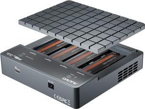 4 Bay M.2 NVMe SSD Enclosure with USB4 Port with SoftRAID with Cooling Fan, Support 1-to-3 Offline Clone, 40Gbps High Speed, Backward Compatible Thunderbolt 4/3