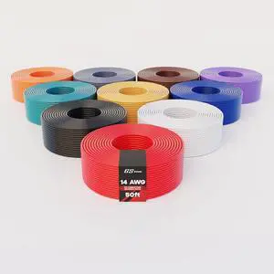 14 Gauge Stranded Copper Clad Aluminum Primary Wire Assortment for Car Audio Amplifier Remote Automotive AV Dash Harness Hookup Wiring | 10 Color Combo in 50 feet Roll