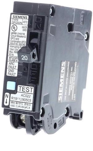 20 Amp 1-Pole Dual Function (CAFCI/GFCI) Plug-On Neutral Circuit Breaker