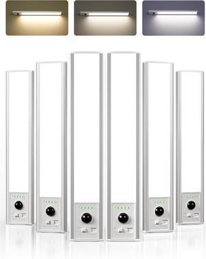 Under Cabinet Lights for Kitchen, 80 LED Rechargeable Motion Sensor Light Indoor, 6 Pack Wireless Closet Lights with Battery Indicator, 3 Color Temps Dimmable Under Counter Lights (10 inch)
