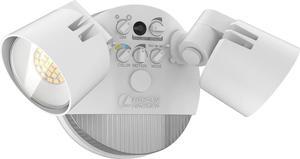 Lighting HomeGuard 2-Light LED Outdoor Flood Lights, Motion Sensor Outdoor Lights with Dusk to Dawn, Adjustable Lumens and Color, Round Heads, White (HGX LED 2RH ALO SWW2 120 PIR WH M2)