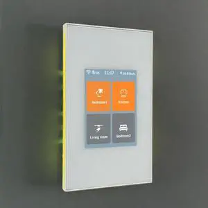 L8-HS4 LCD Smart Light Switch 4 Gang Single Pole,No Dim,Need Neutral Wire,Touchscreen 2.4G WiFi Night Light Smart Switch Work with Alexa/Google Home,Mesh Network No Offline for Whole Smart Home
