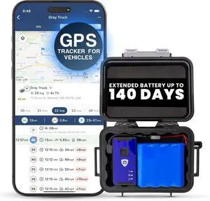 Security GPS Car Tracker - Hidden Tracker for Vehicles - Long Lasting Battery 140-Day LTE GPS Tracking Device for Vehicles with Magnetic Case & Extended Battery - Subscription Required