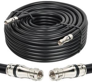 RG11 Coaxial Cable 100ft,Low Loss 14AWG RG11 Coax Cable 75ohm with F Type Connector High Definition for CATV,Satellite Dish,VHF/UHF,Radio,TV Antennas
