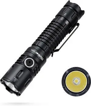 TD04 Tactical Flashlight, Handheld Flashlights Rechargeable, 3000 Lumens Super Bright LED Flashlight with Type C Charging Port Tail Switch for Camping, Hiking, Emergency, IP68 Waterproof