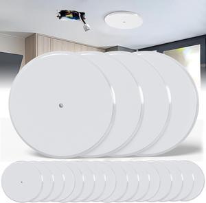 5 Inch Metal Blank Wall Plate Fits 3-1/4" to 4" Round/Octagon Electrical Box Holes,Smoke Detector Cover Plate With Center Screws, Hole Spacing 1.75" to 3.5" (White-20 Pcs)
