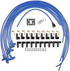 4039B Spark Plug Wire Set - Super Stock Copper Core 8mm - 90 Deg. Boots - Blue