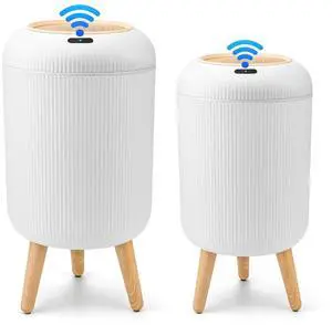 2 Pack Automatic Trash Can 12L /3 Gallon and 10L /2.64 Gallon Bathroom Trash Bin with Lid Touchless Small Smart Motion Sensor Garbage Cans for Kitchen, Bathroom,Living Room and Bedroom