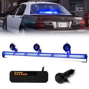 LED Emergency Traffic Advisor Strobe Light Bar, w/Control Box Rear Windshield Deck Safety Hazard Warning Flashing Lightbars, for Specific Police Volunteer POV Vehicles Trucks-Blue