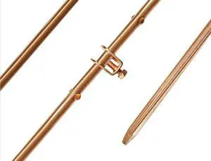 Grounding Rod - 3/8" Copper Bonded Ground Rod Wire Clamp | Great for Electric Fences, Antennas, Satellite Dishes, and other Grounding Needs (4, 3/8''x4')