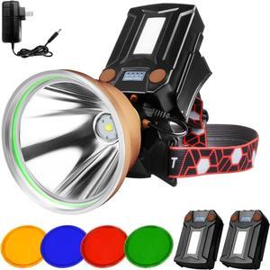 Coon Hunting Lights,High Power LED Headlamp,Super Bright Rechargeable Headlight,Waterproof Outdoor Spotlight Flashlight,Portable Green red Head lamp for Fishing Camping