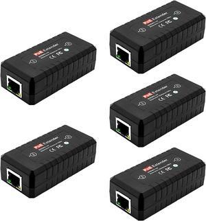 5-Pack PoE Extender Kit  1-Channel Ethernet Passthrough Switch, for 10/100Mbps Networks, Complies with IEEE 802.3af, Supports Daisy Chaining up to 400 Meters (3 Units in Series)
