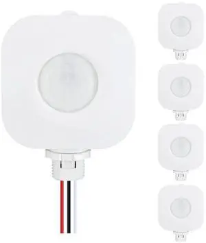 Ceiling Occupancy Motion Sensor Switch, High Bay Fixture Mount 360° Ceiling Automatic Light Switch, 120/277VAC, UL, FCC Approved Passive Infrared Sensor, Neutral Wire Required, Pack of 5