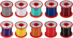 18 Gauge PVC 1007 Solid Electric Wire Kit 10 Color Each 50 ft 18 AWG 1007 Hook Up Tinned Copper Wire