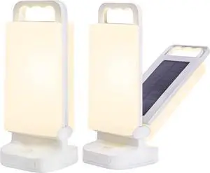Camping Lantern, Solar Lanterns, Rechargeable Emergency Light Dimmable Camping Essential with USB Charging  Lanterns for Power Outages Hurricane, Hiking, Fish, and Home - 2 Pack