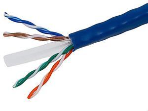 Cat6 Ethernet Bulk Cable - Stranded, 550Mhz, 10G, UTP, CM, 24AWG, Pure Bare Copper Wire, Pull Box, 250 Feet, Blue