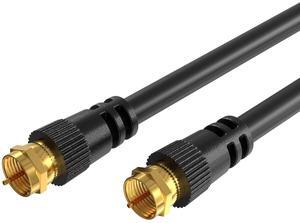 Online Pack of 10 x Coaxial Cables 25FT Black Coax RG6 Male F Type Extension Wire Digital Audio Video for Indoor and Outdoor Satellite Dish Cable TV Antenna