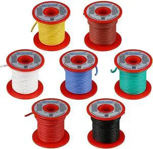 16 Gauge Silicone Wire Kit 7 Color Each 50 ft Flexible 16 AWG Stranded Tinned Copper Wire