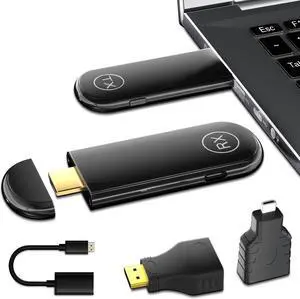 4K Wireless HDMI Transmitter and Receiver 100FT, Plug&Play Portable 2.4G/5G Wireless HDMI Extender, 4K Wireless Display Adapter for Video and Audio Streaming to Monitor from Laptop/TV Box
