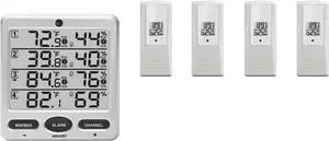 Weather WS-10-X4 Wireless Indoor/Outdoor 8 Channel Thermo-Hygrometer with Four Remote Sensors
